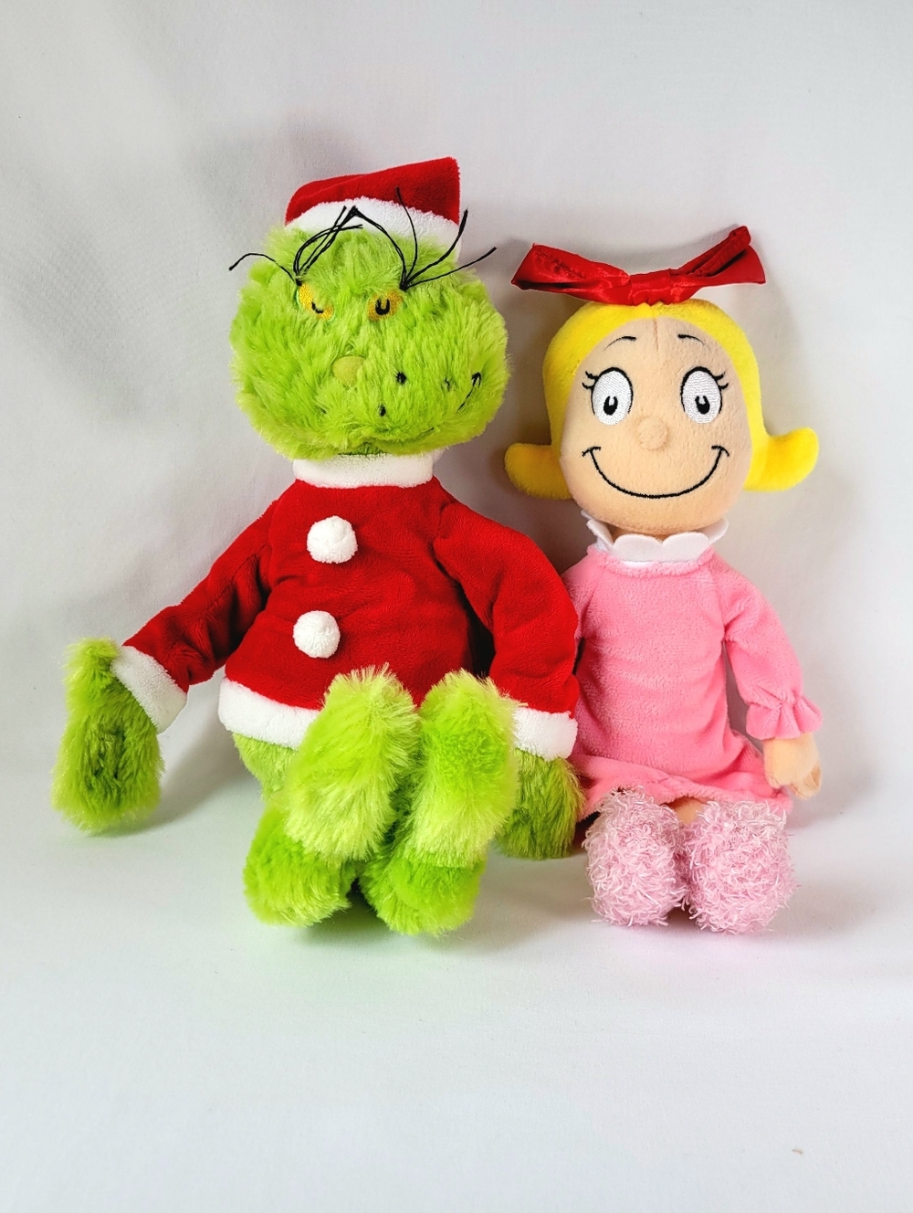 Cindy Lou 12" Plush Dr. Seuss + The Grinch Set Manhattan Toy 2016 Lot of 2